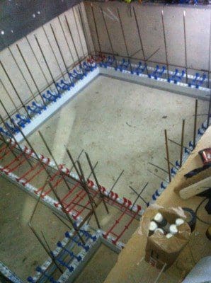 Quadlock spa shell during construction