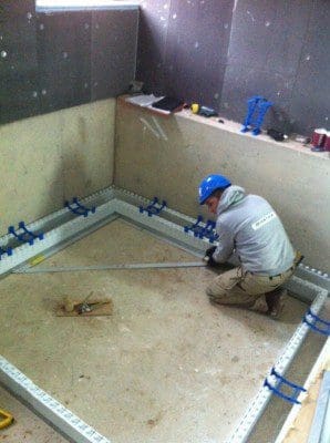 Setting out hydrotherapy spa walls