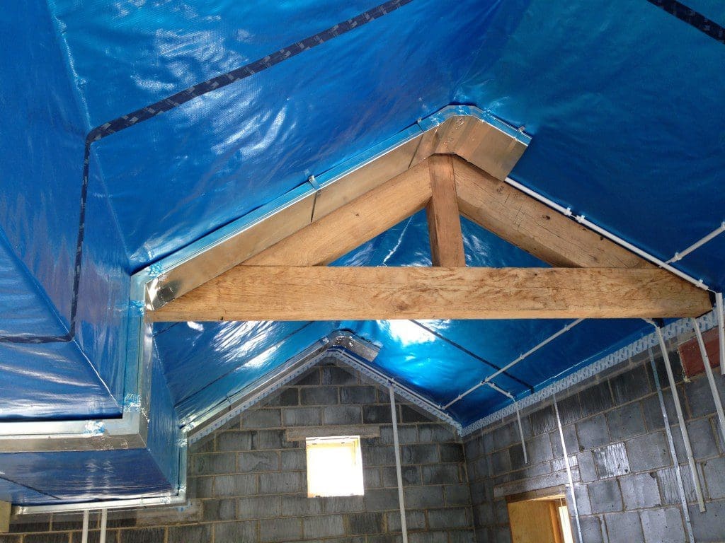 Swimming Pool Hall ducting to be concealed by a stretched ceiling