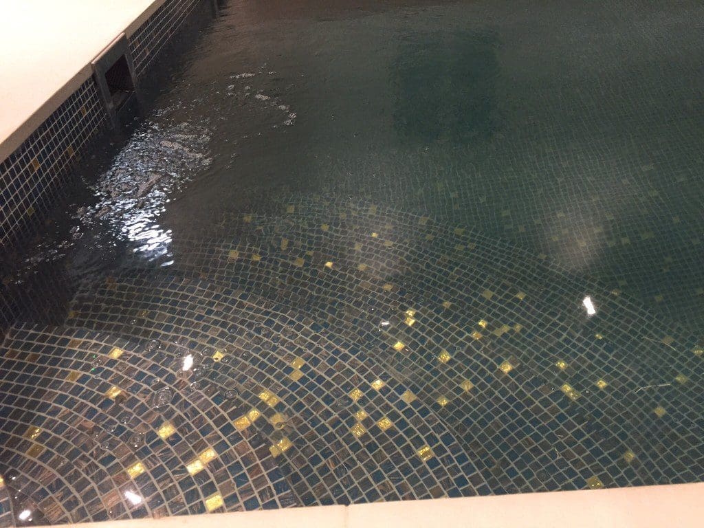 Gold Flake Tiles in pool