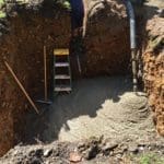 Pumping concrete base for balance tank