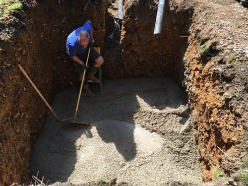 Concrete base for balance tank