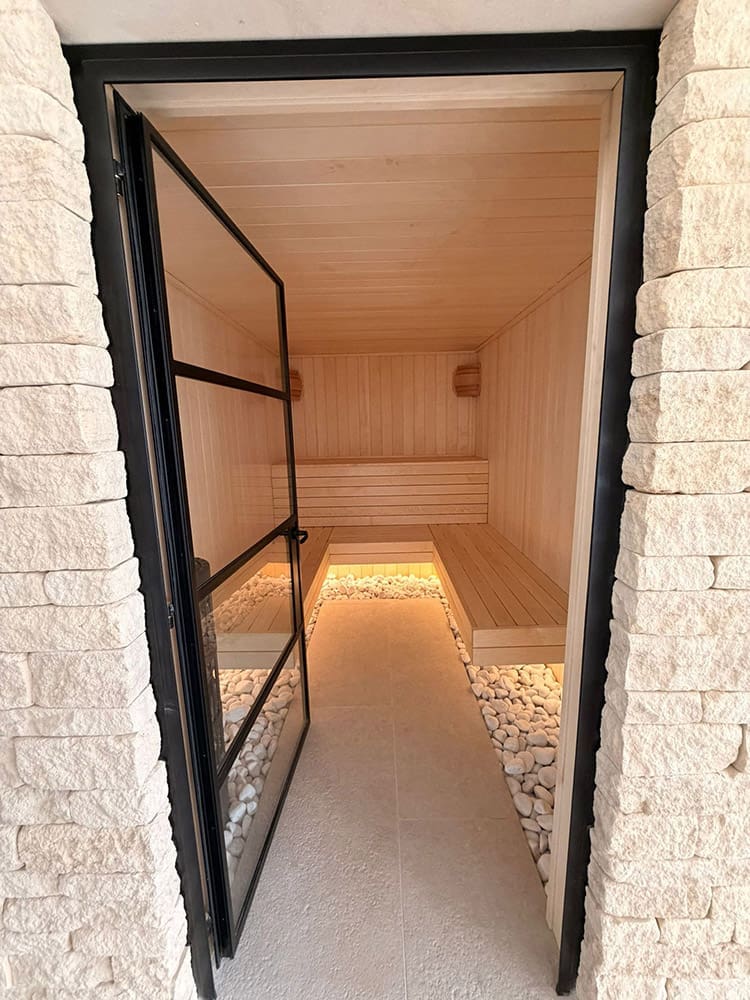 custom sauna entrance